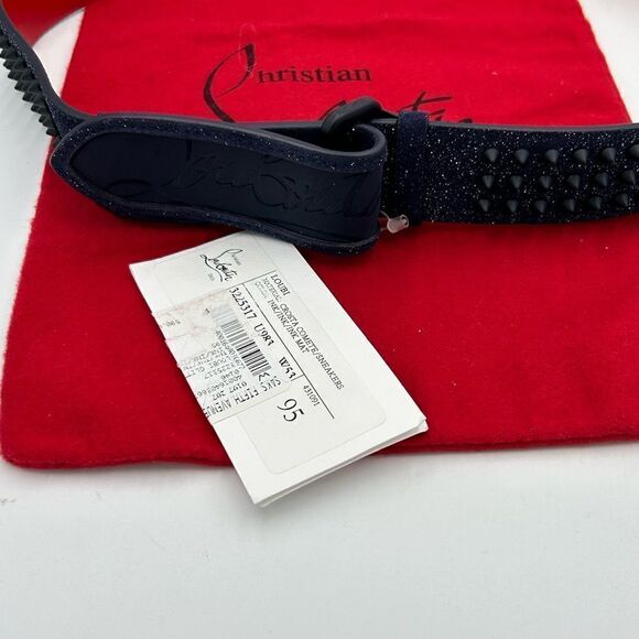 Men’s Christian Louboutin blue glitter spike belt size 95 cm/38 made in Italy - Picture 3 of 8